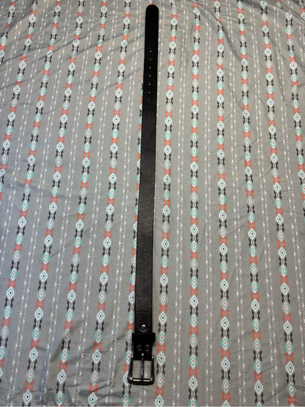 🌀Rugby Ralph Lauren Black Leather Belt with Silver Buckle